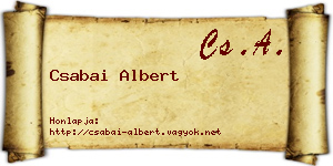 Csabai Albert névjegykártya