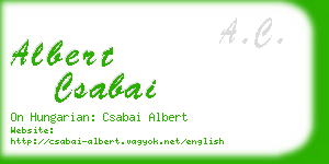 albert csabai business card